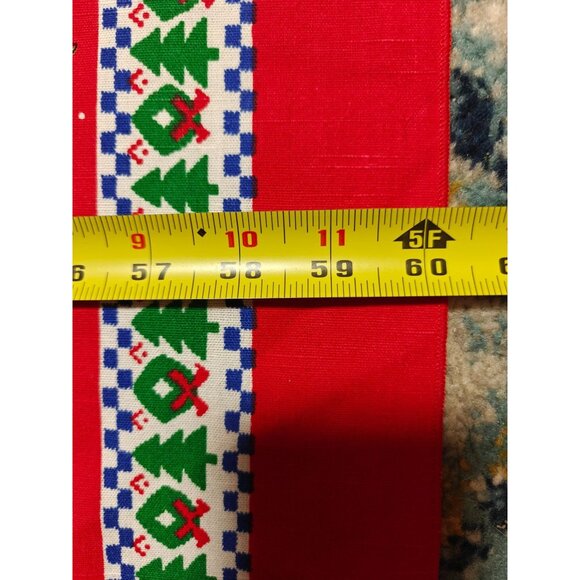 Vintage Sunweave Tablecloth Red Christmas Holiday Geese Holly Rectangular 102x60 - Picture 10 of 10